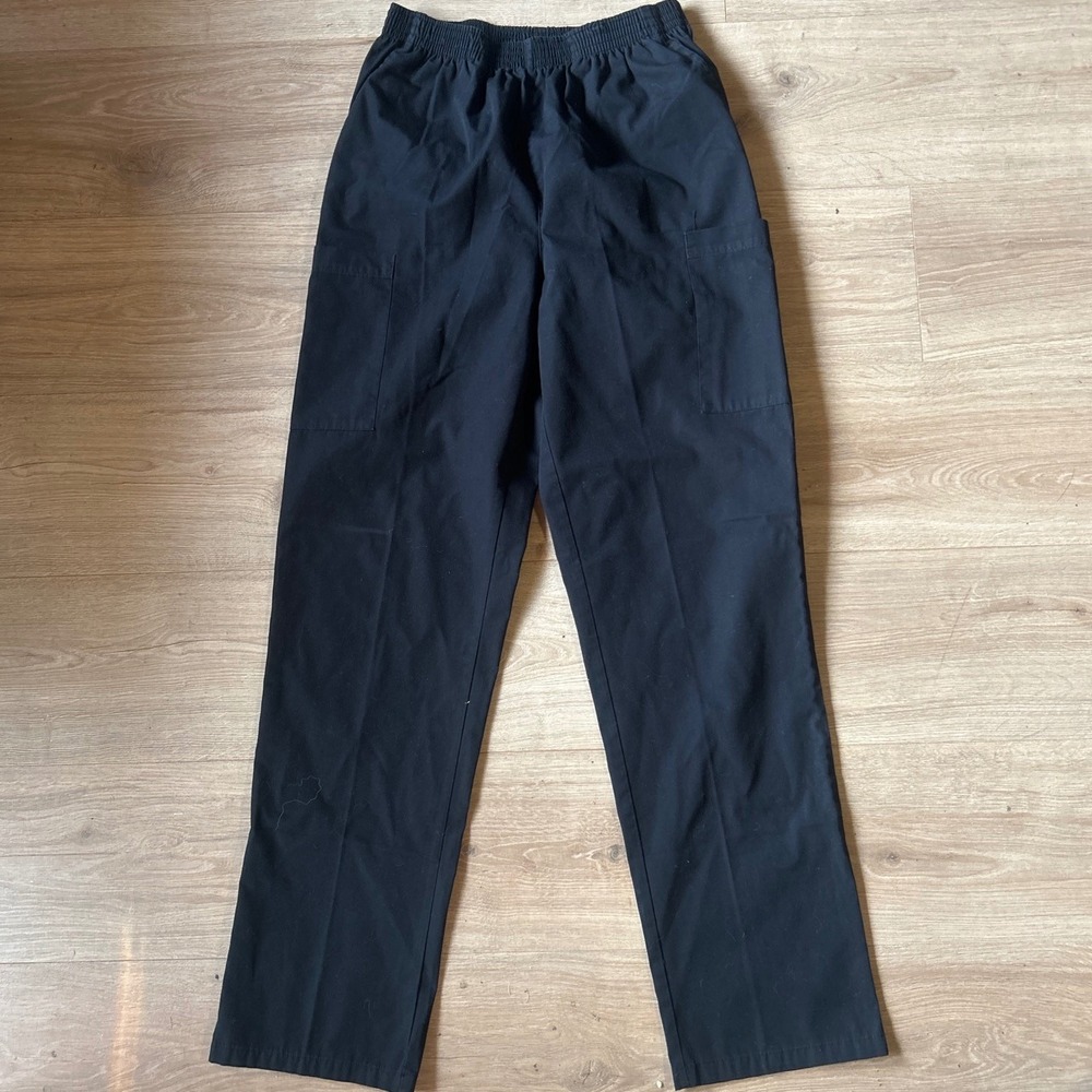 Dickies Black Elastic Waist Cargo Scrub Pants Medium 850506T Workwear
